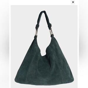 Free People Dark Green Suede Shoulder Bag